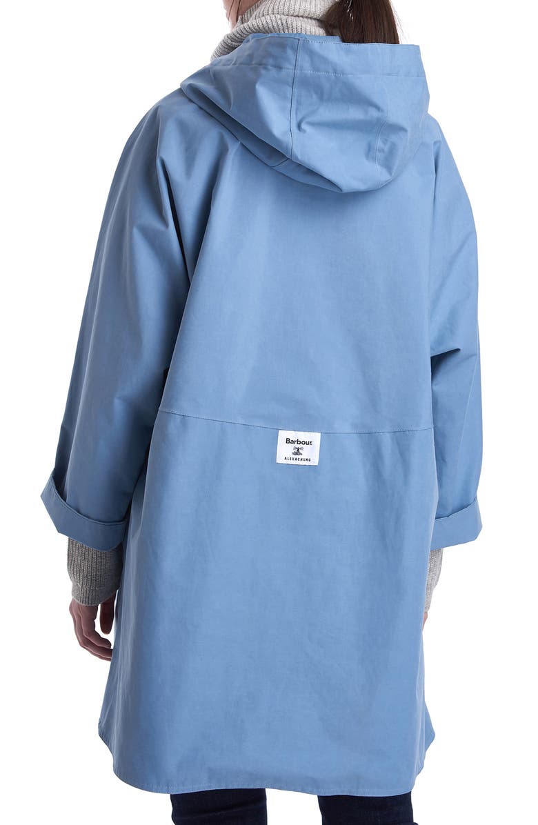 Barbour x ALEXACHUNG Pip Lace-Up Waterproof Hooded Raincoat, Alternate, color,