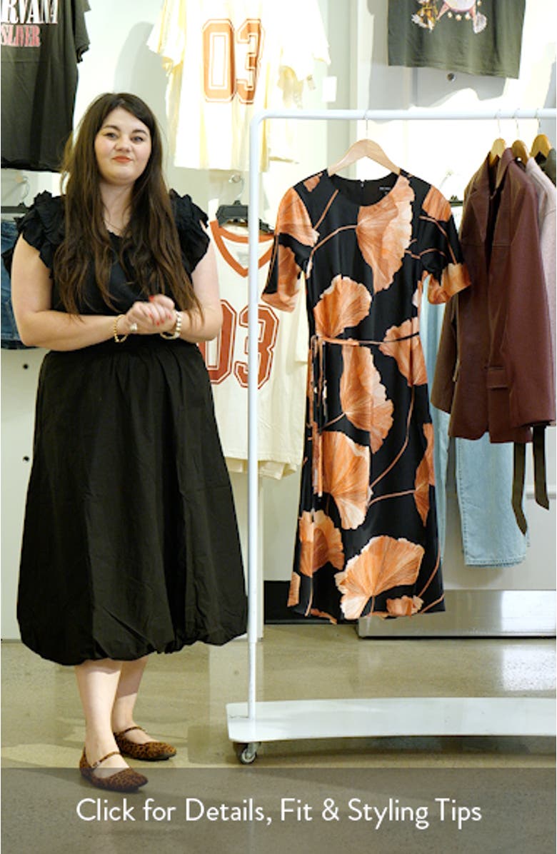 Print Short Sleeve Midi Dress, sales video thumbnail