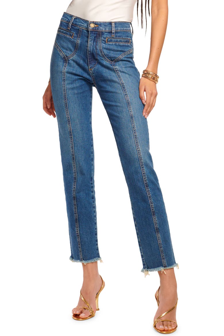 Zayne Raw Hem Crop Jeans, Main, color, MEDIUM WASH