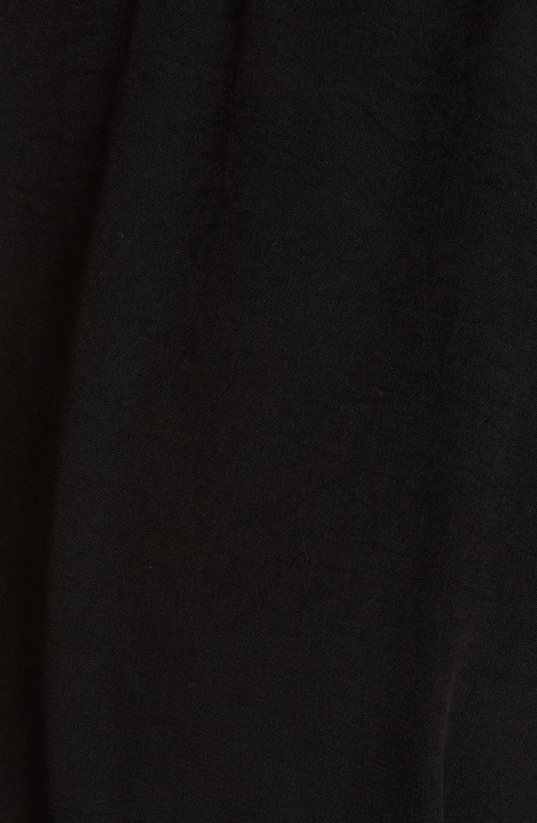 Y's by Yohji Yamamoto Gathered Mixed Media Crop Pants, Alternate, color, 