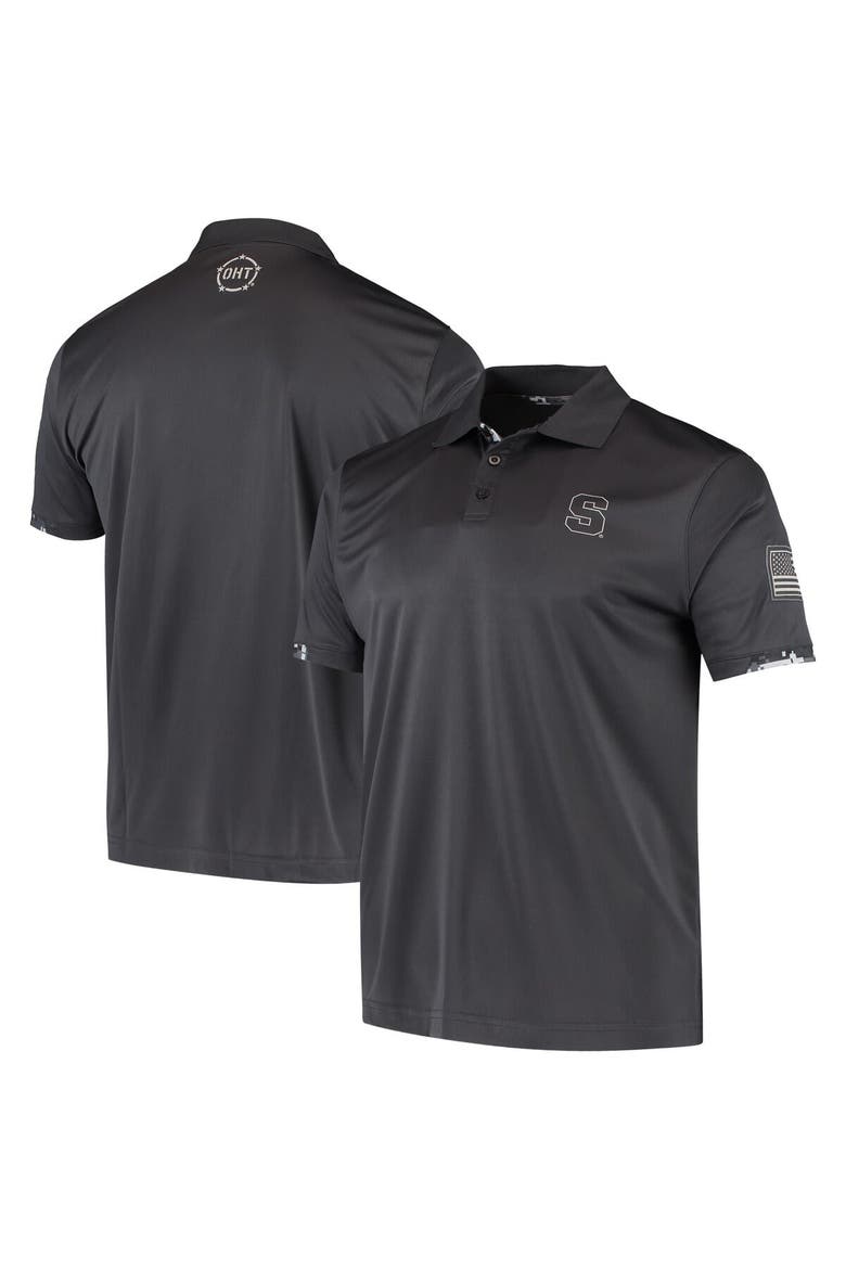 Men's Colosseum Charcoal Syracuse Orange OHT Military Appreciation Digital Camo Polo, Main, color, Charcoal