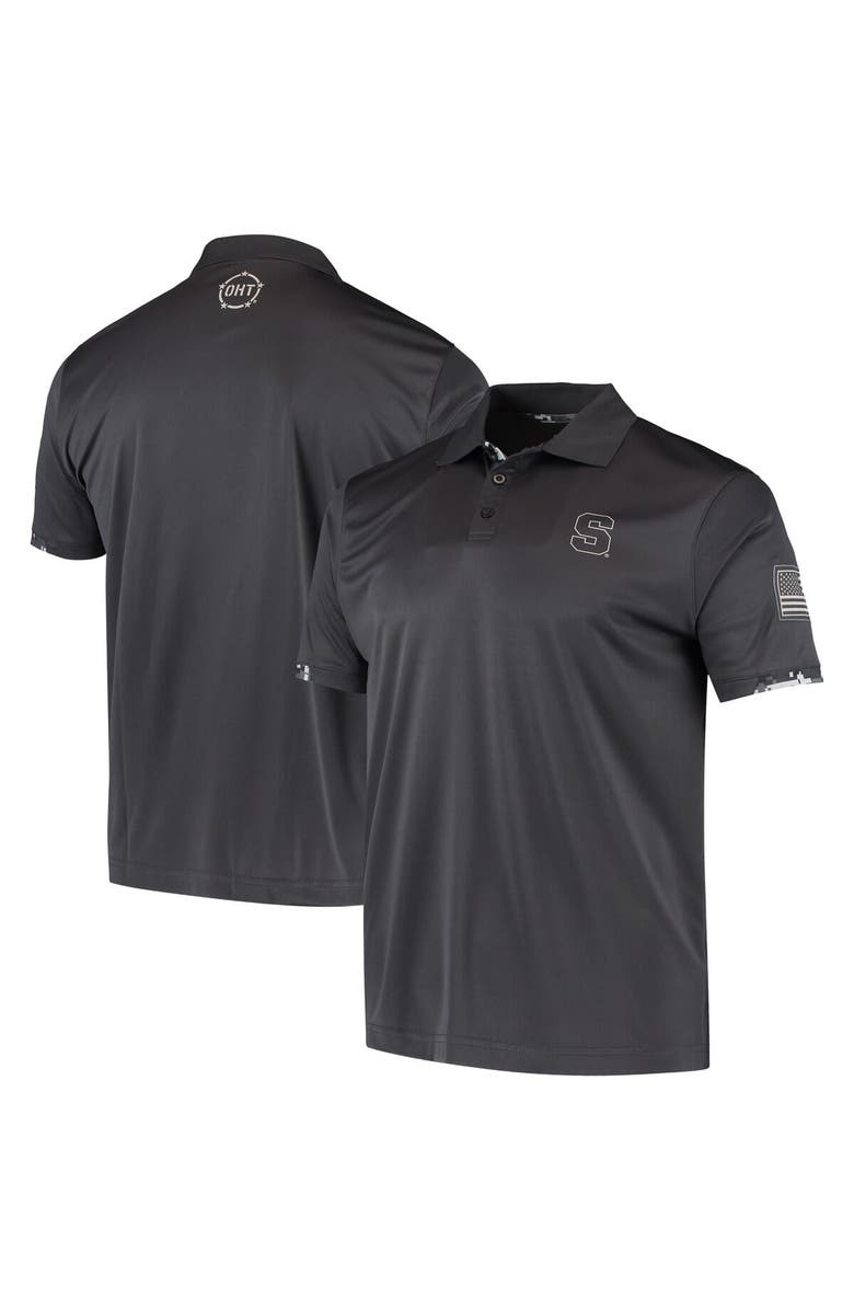 COLOSSEUM Men's Colosseum Charcoal Syracuse Orange OHT Military Appreciation Digital Camo Polo, Main, color,