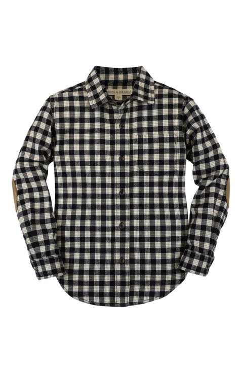 Baby Boys' Organic Flannel Shirt with Elbow Patches, Infant