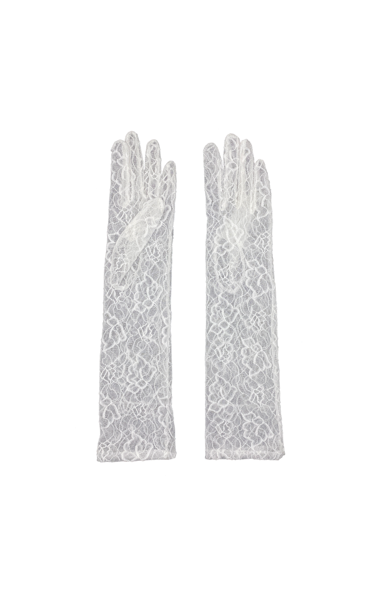Agnelle Mid length lace gloves, Main, color, White