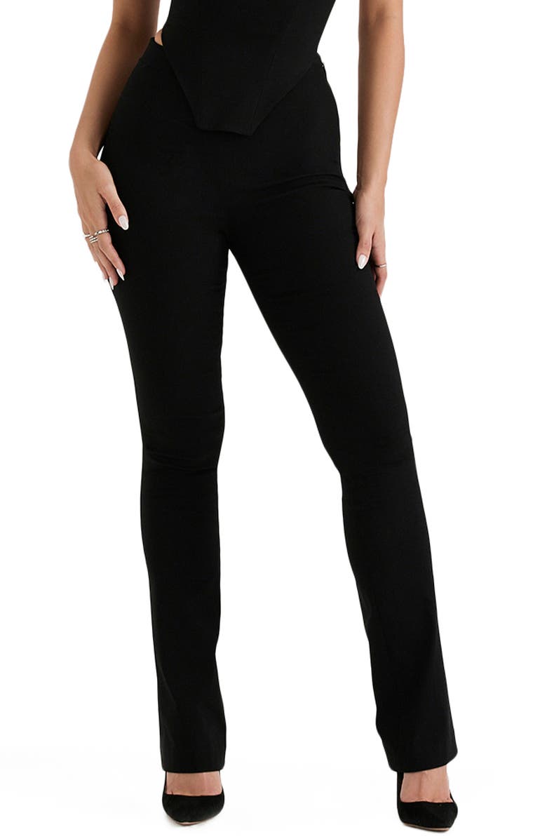 HOUSE OF CB Laurel High Waist Stretch Trousers, Main, color, Black