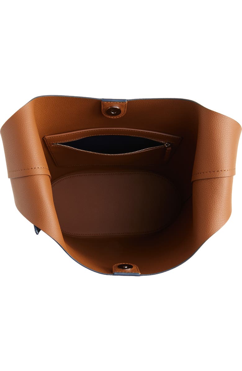 Veronica Beard Large Loop Leather Shoulder Bag, Alternate, color, Navy Hazelwood