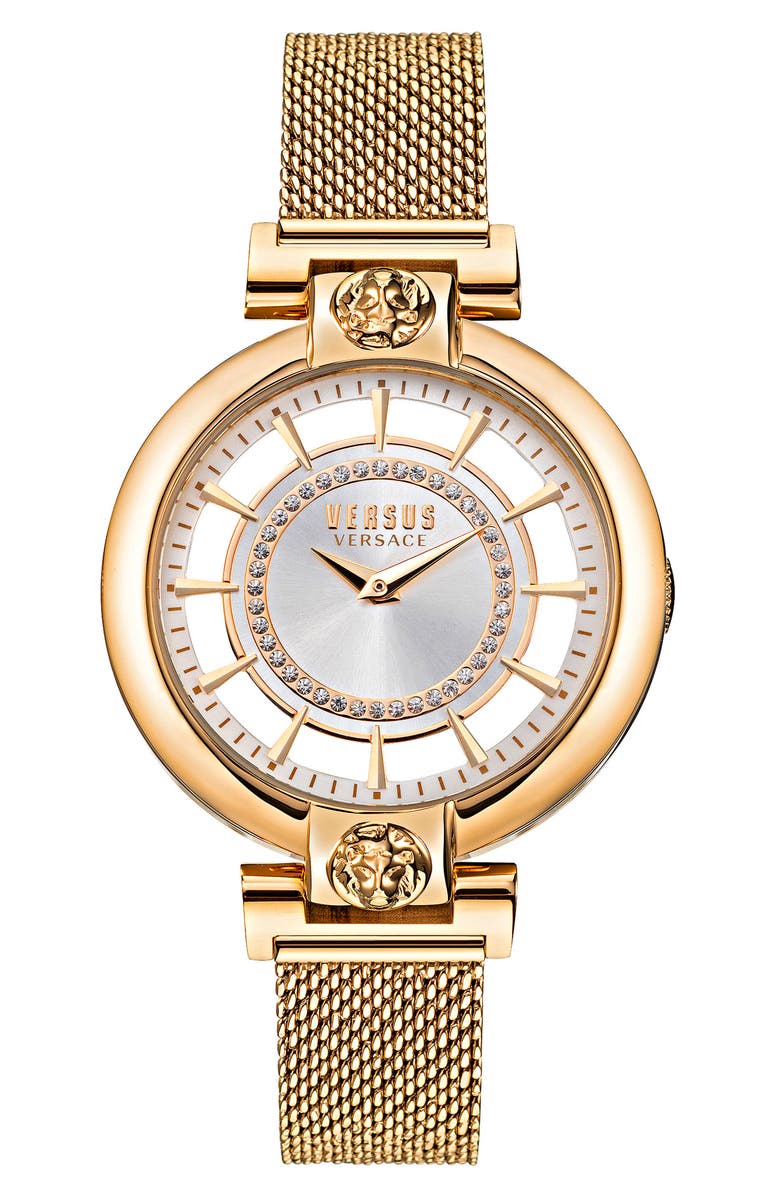 VERSUS Versace Silver Lake Mesh Strap Watch, 36mm, Main, color,