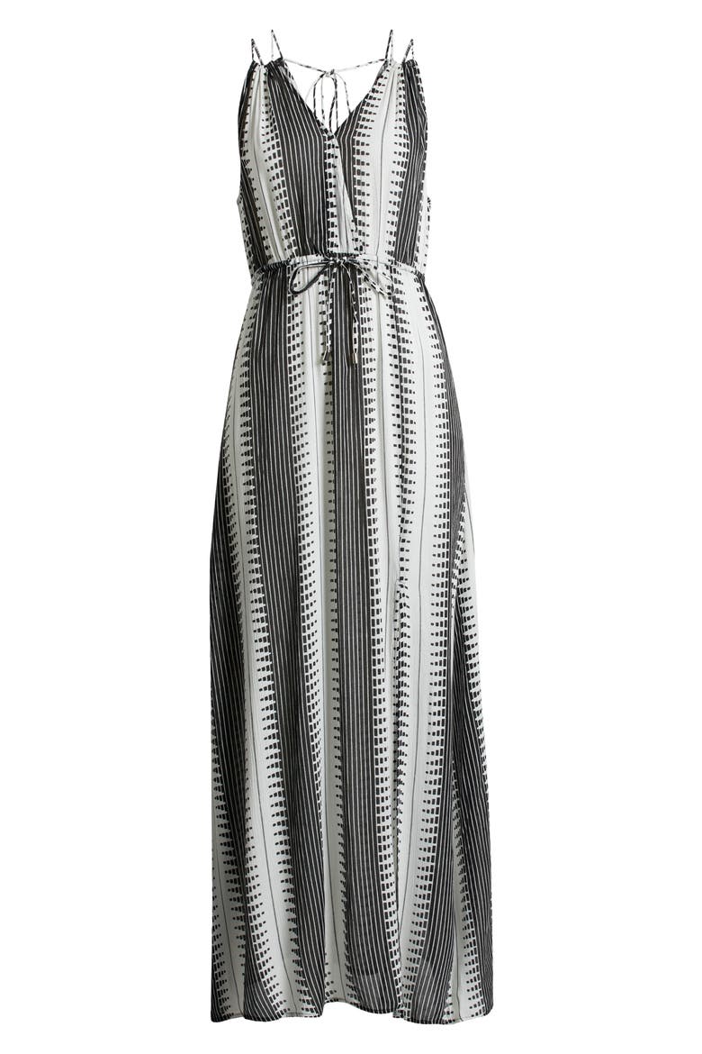 Crinkle Gauze Cover-Up Maxi Dress, Alternate, color, BLACK/ WHITE KENYA