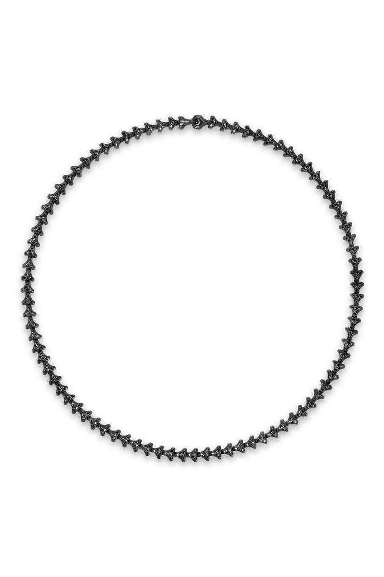 Men's Armory Link Necklace, Black Titanium with Black Diamonds, 7.5mm, Alternate, color, ALTERNATIVE MATERIAL