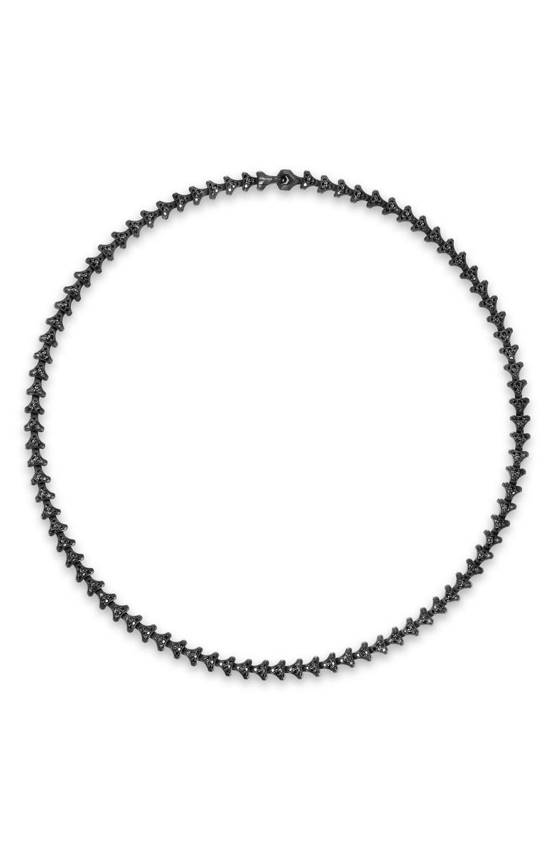 David Yurman Men's Armory Link Necklace, Black Titanium with Black Diamonds, 7.5mm, Alternate, color, Alternative Material