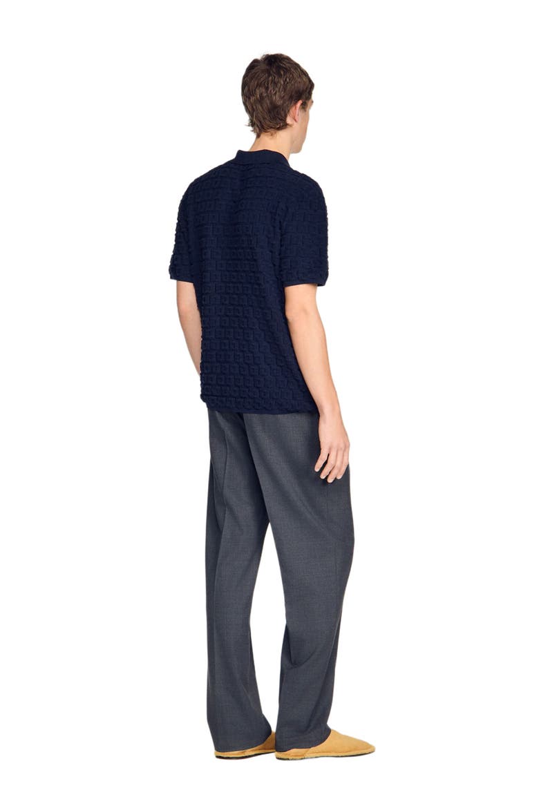 Terry knit shirt, Alternate, color, Navy blue