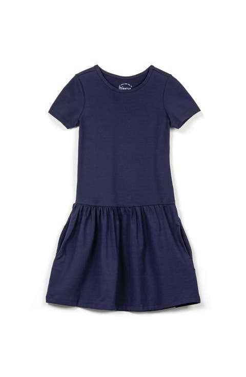 Organic Cotton Short Sleeve Drop Waist Tier Dress
