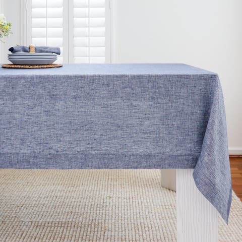 Linen Table Throw - Athena, 52" x 52" Inch