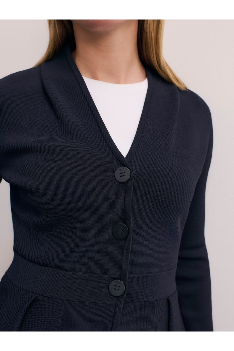Corato Sculpt Knit Jacket, Alternate, color, Navy