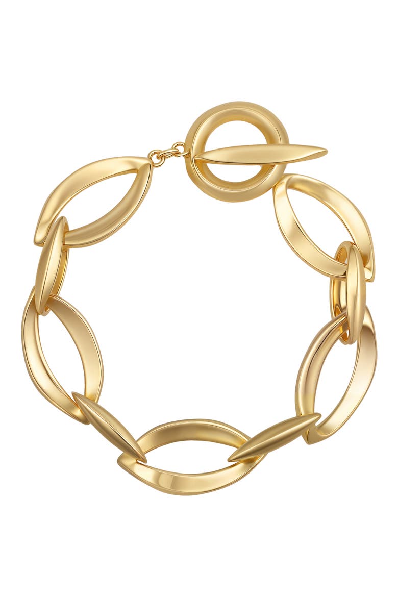 Interlocking Link Bracelet, Alternate, color, GOLD TONE