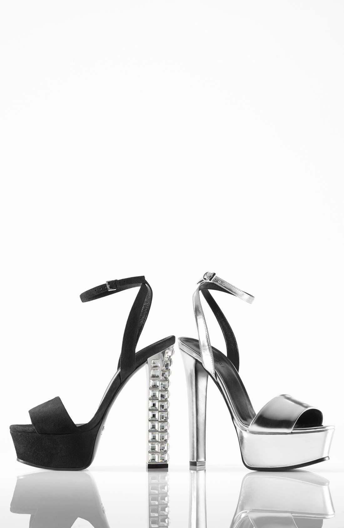 'Leila' Metallic Platform Sandal, Alternate, color, SILVER
