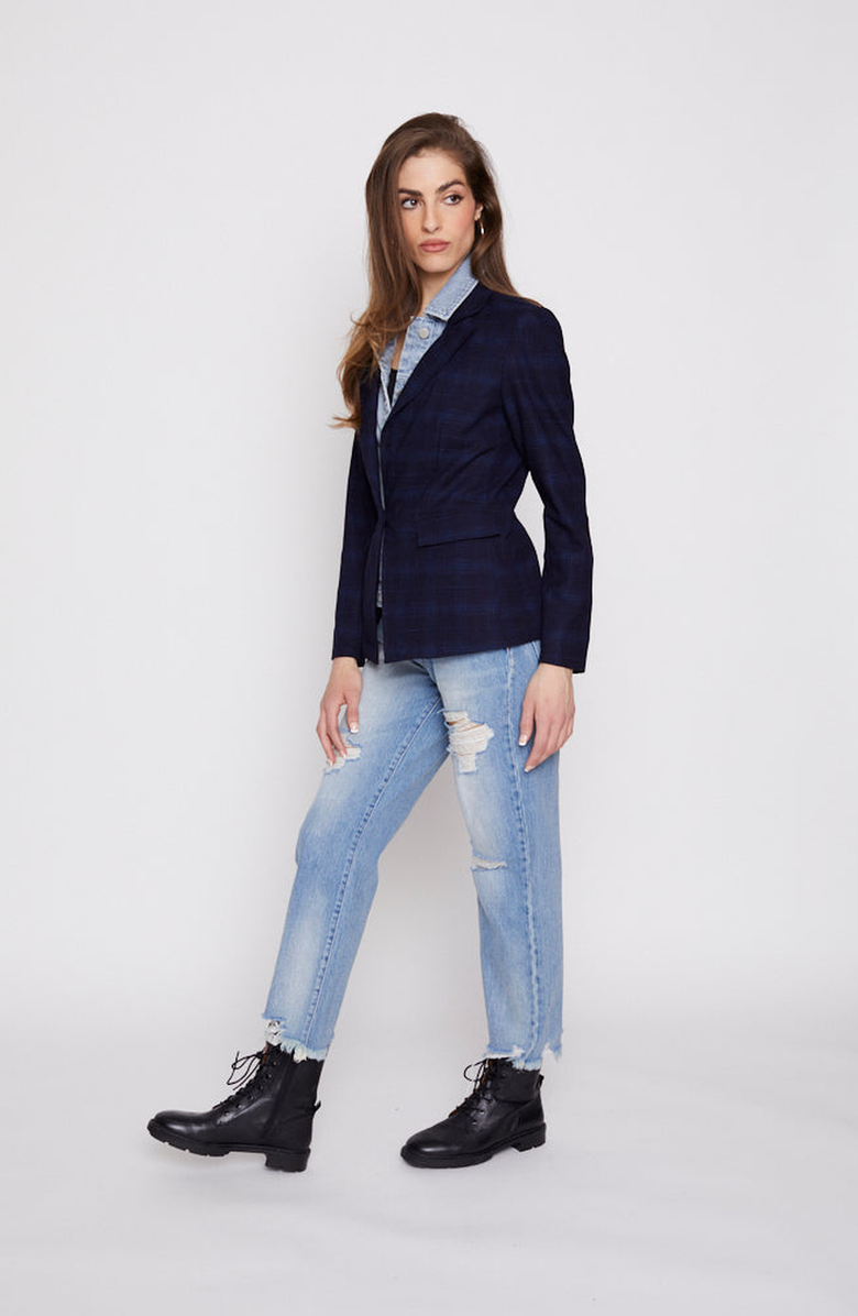 BLUE REVIVAL Helen Blazer in Ibiza Navy Twilight with Removable Insert, Alternate, color, 