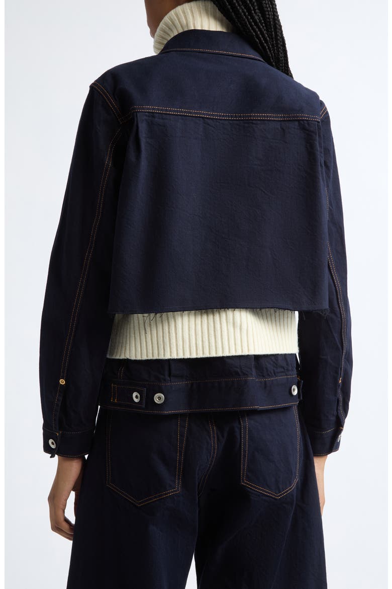Denim & Wool Knit Jacket, Alternate, color, NAVY/ OFF WHITE