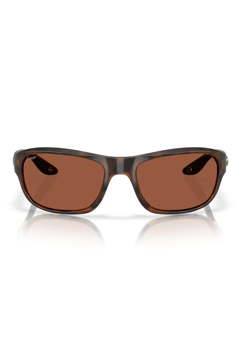 Clipperton 58mm Polarized Rectangular Sunglasses, Main, color, TORTOISE/ COPPER 580P