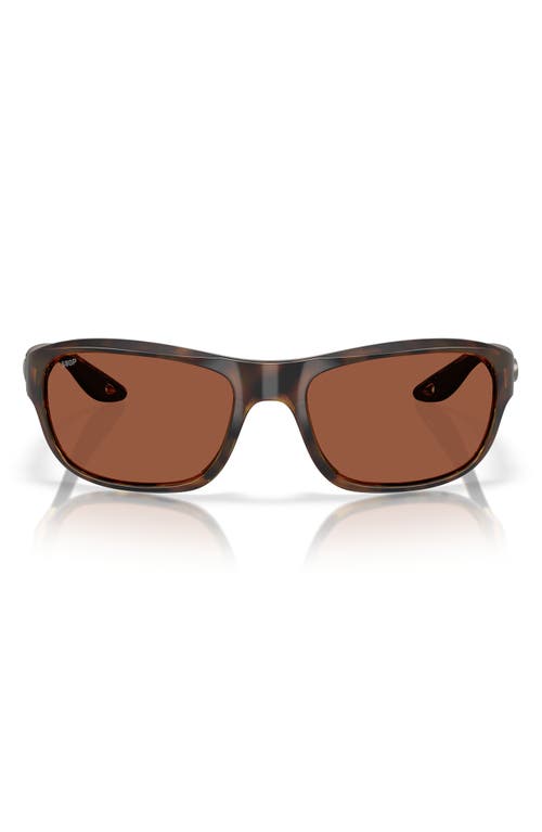 Costa Del Mar Clipperton 58mm Polarized Rectangular Sunglasses In Tortoise/copper 580p