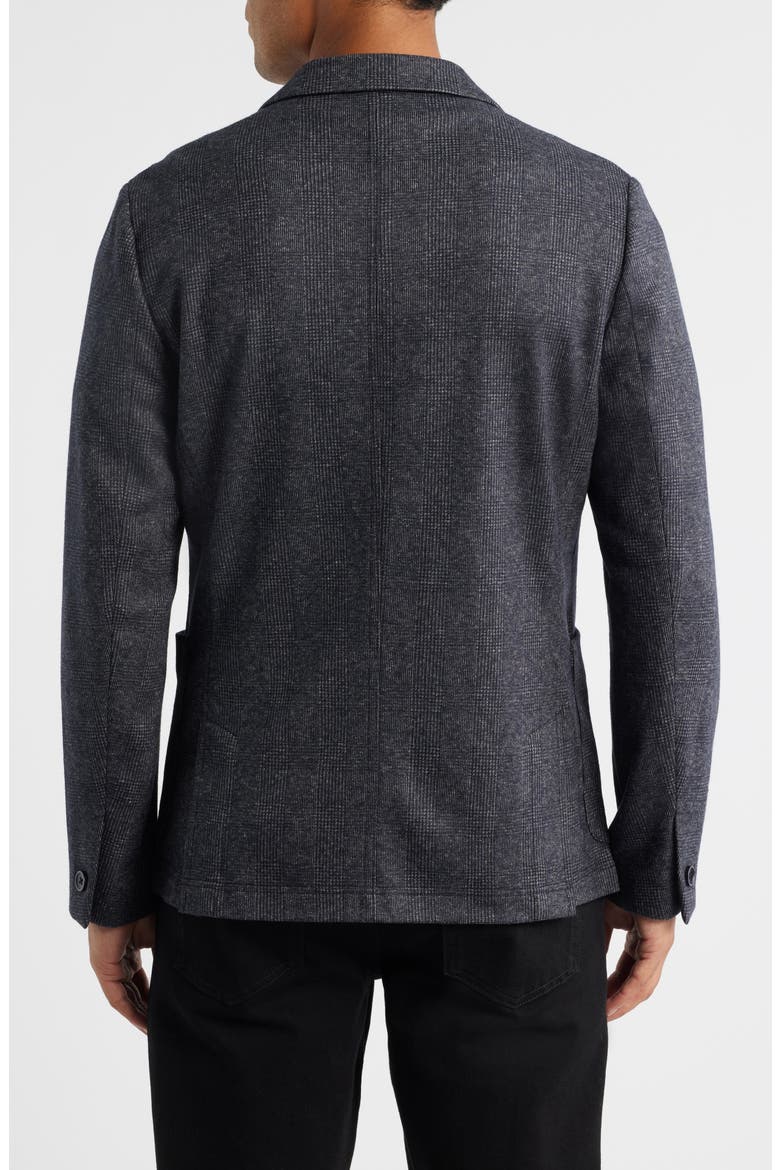 Slayton Charcoal Grey Glen Check Knit Cotton & Wool Blend Sport Coat, Alternate, color, CHARCOAL