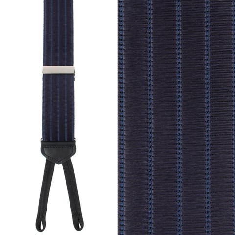 Jefferson Brushed Pinstripe Elastic Formal End Suspenders (Braces)