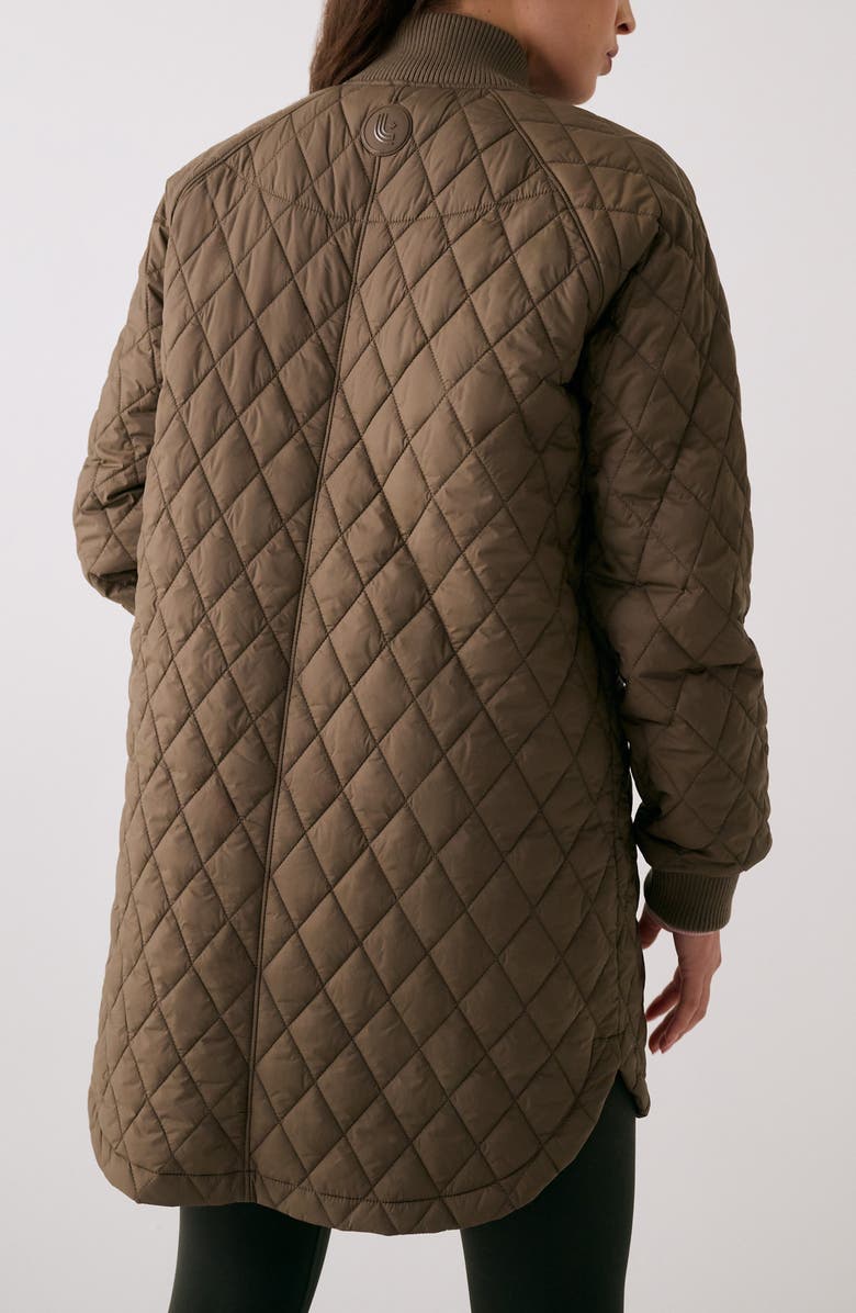 Lole Quilted Water Repellent Nylon Bomber Jacket, Alternate, color, Mocha