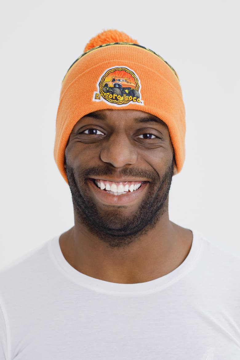Knit Beanie Hat, Alternate, color, El Toro Loco Tangerine
