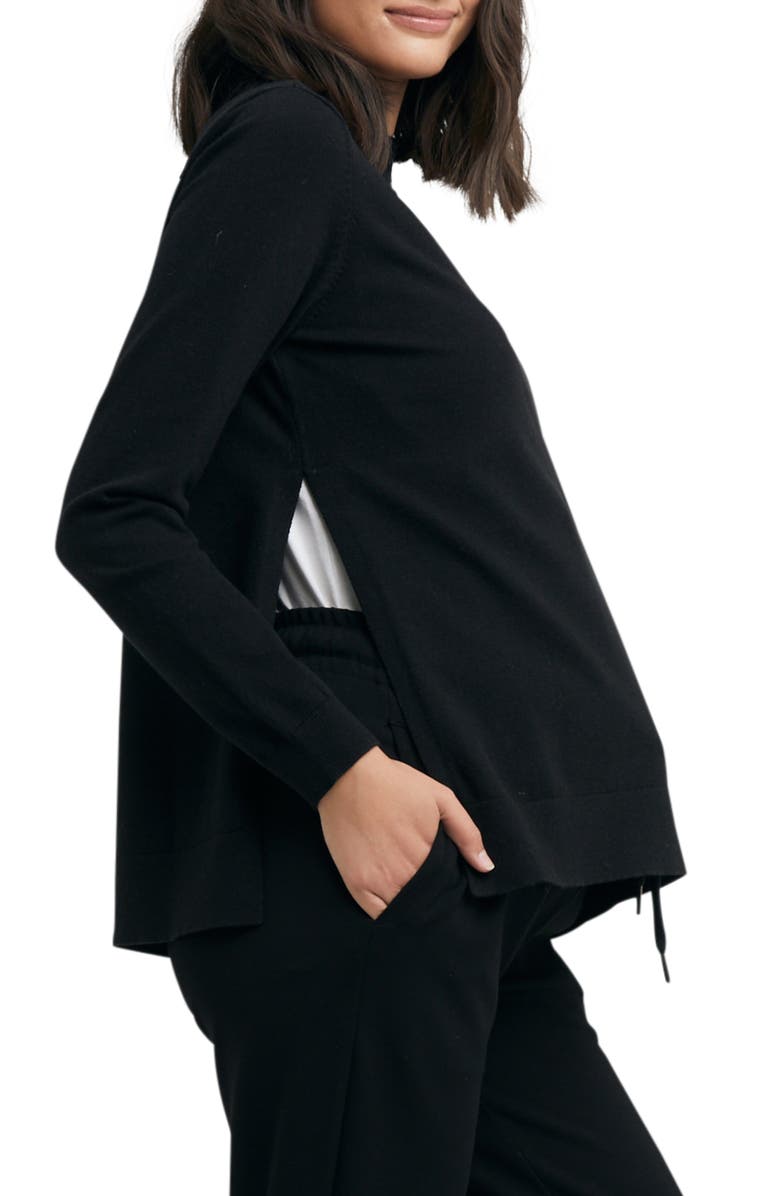 Ripe Maternity Morgan Side Split Mock Neck Maternity Sweater, Alternate, color,