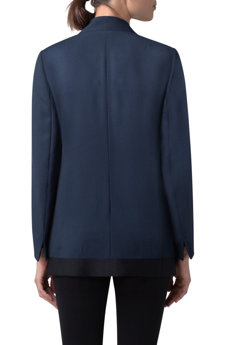 Akris punto Contrast Trim Wool Tricotine Blazer, Alternate, color, 