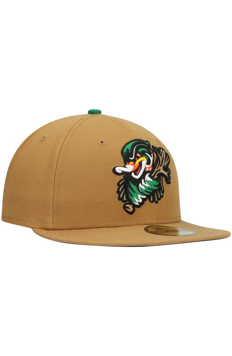 New Era Men's New Era Natural Down East Wood Ducks Authentic Collection Team Alternate 59FIFTY Fitted Hat, Alternate, color,