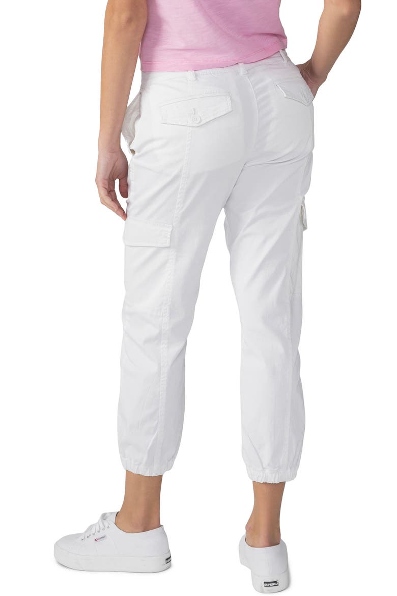 Rebel Crop Stretch Cotton Cargo Pants, Alternate, color, BRILLIANT WHITE