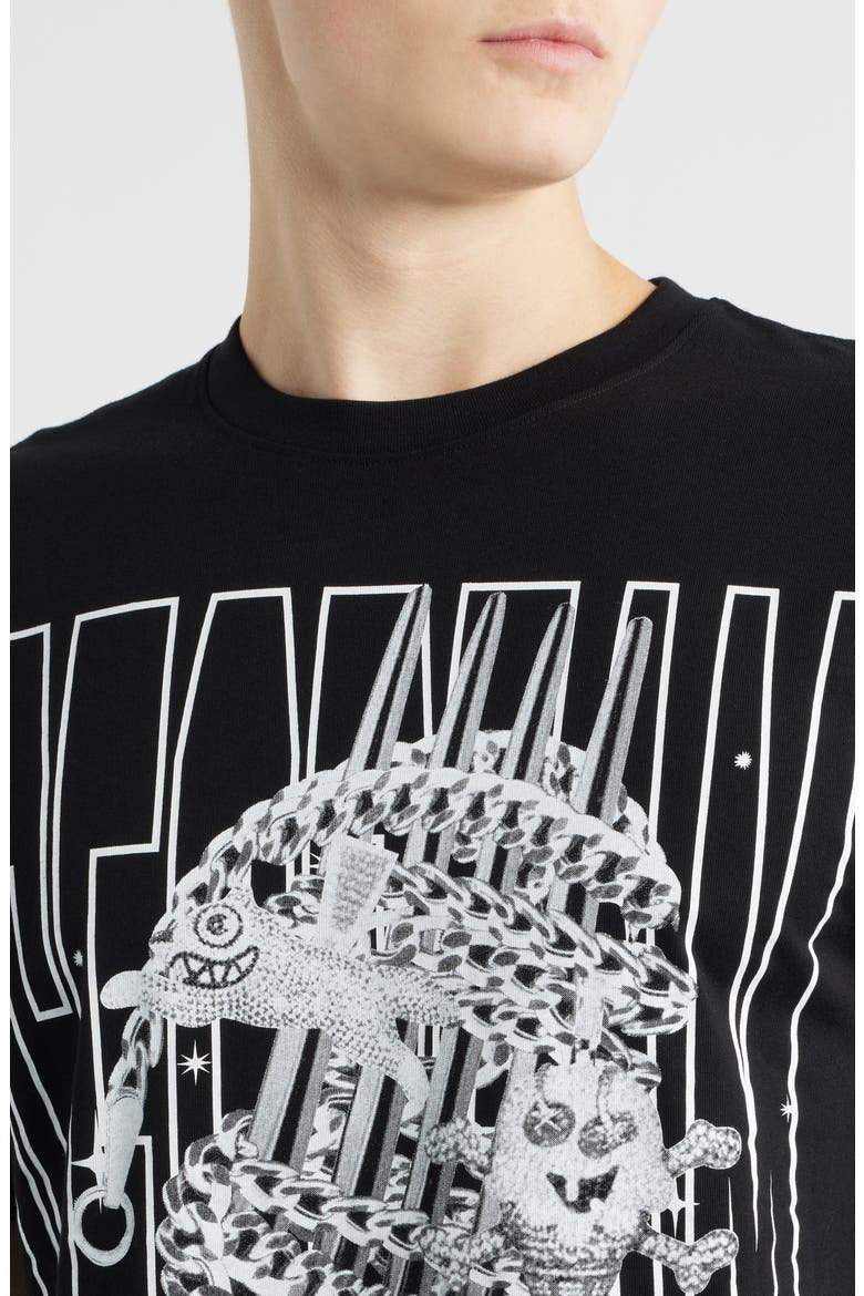 Pasta Cotton Graphic T-Shirt, Alternate, color, BLACK