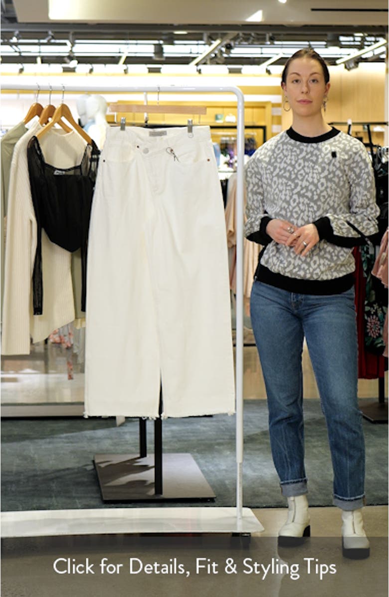 Aki Crossover Fringe Hem Wide Leg Jeans, sales video thumbnail