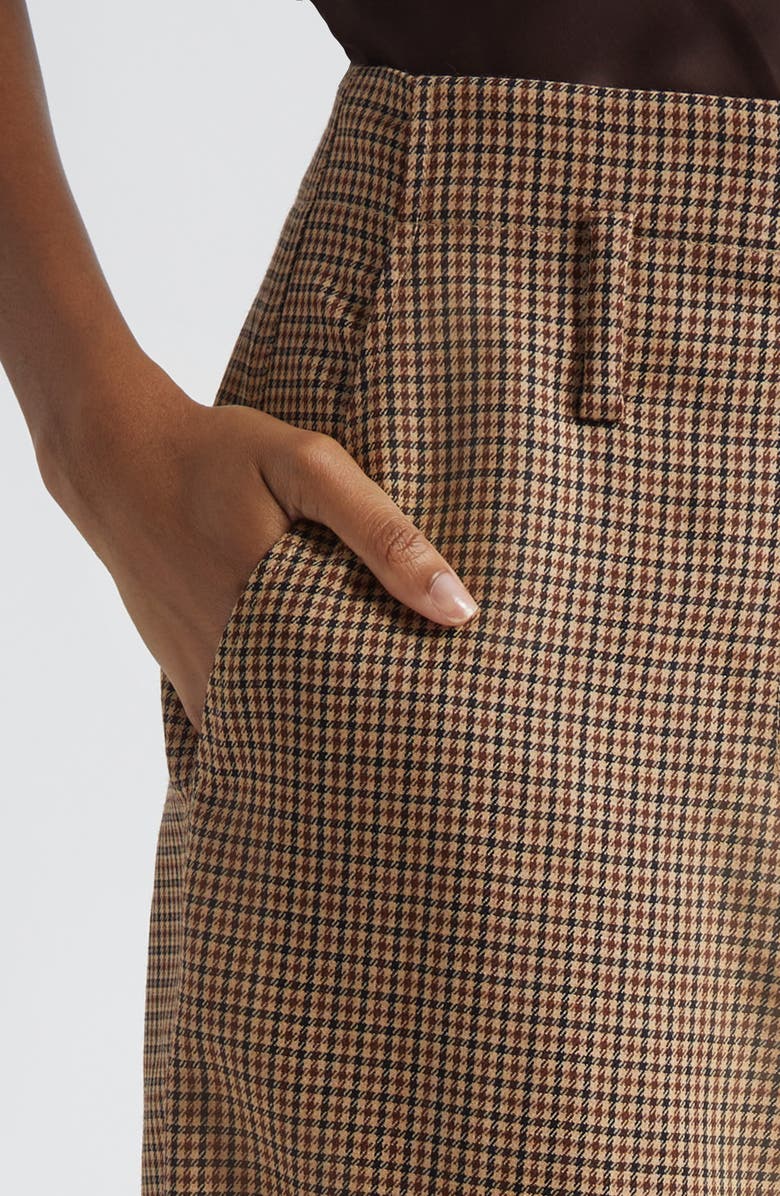 A.L.C. Liam Houndstooth Wide Leg Wool Pants, Alternate, color, Tan Multi