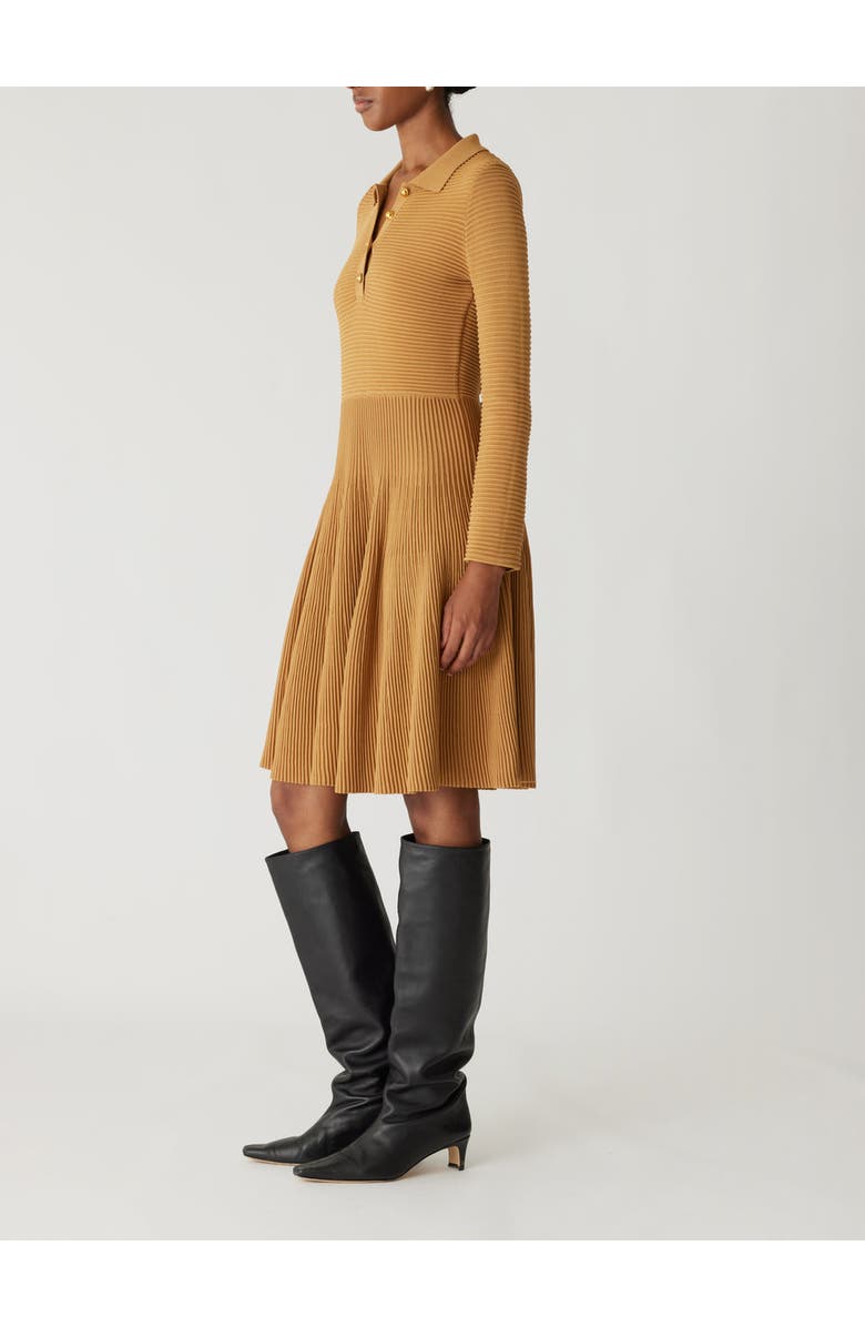 Rebecca Taylor Ottoman Knit Ls Dress, Alternate, color, Camel