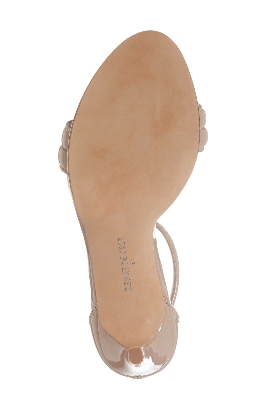 'Brooke' Ankle Strap Sandal, Alternate, color, BUFF PATENT