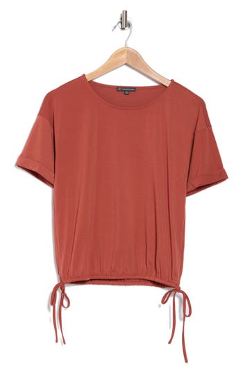 ADRIANNA PAPELL ADRIANNA PAPELL DRAWSTRING WAIST BLOUSON TOP