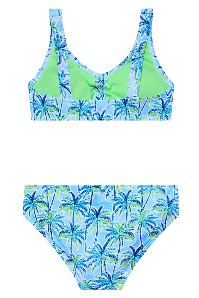 Kids' Floral Tassel Two-Piece Swimsuit, Alternate, color, BLUE