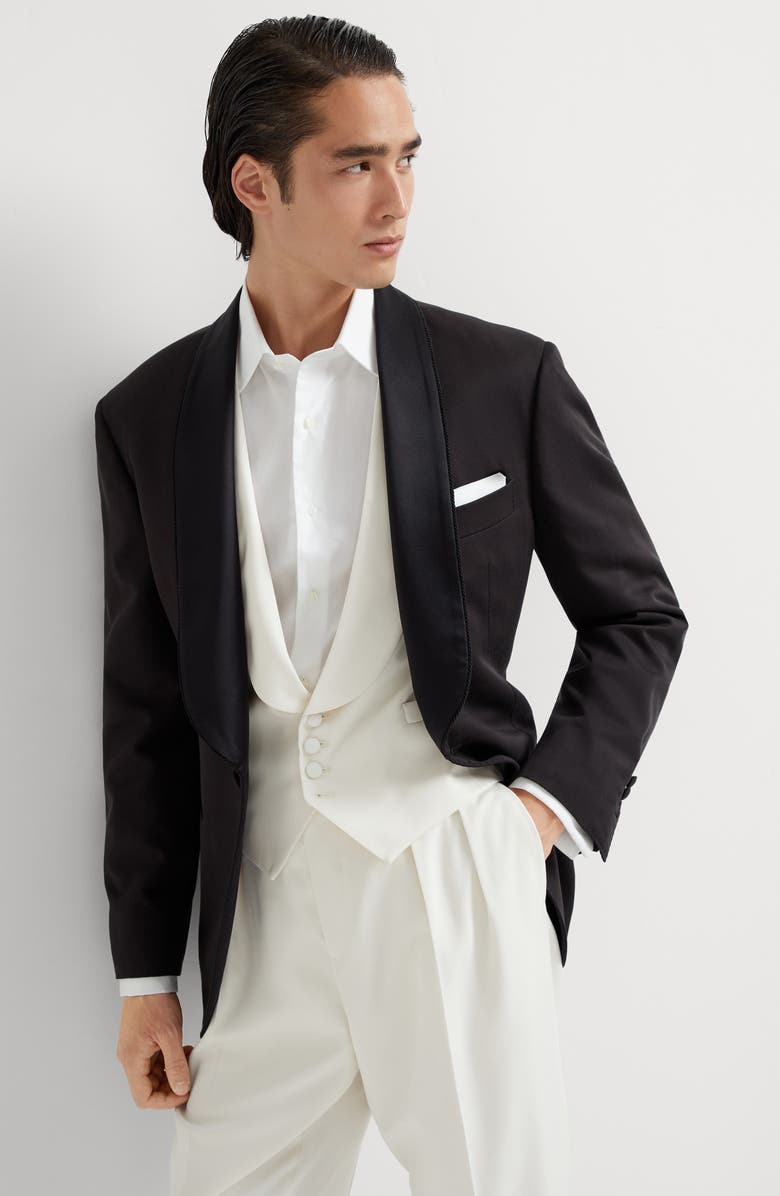 Brunello Cucinelli Waistcoat with shawl lapel, Alternate, color, 