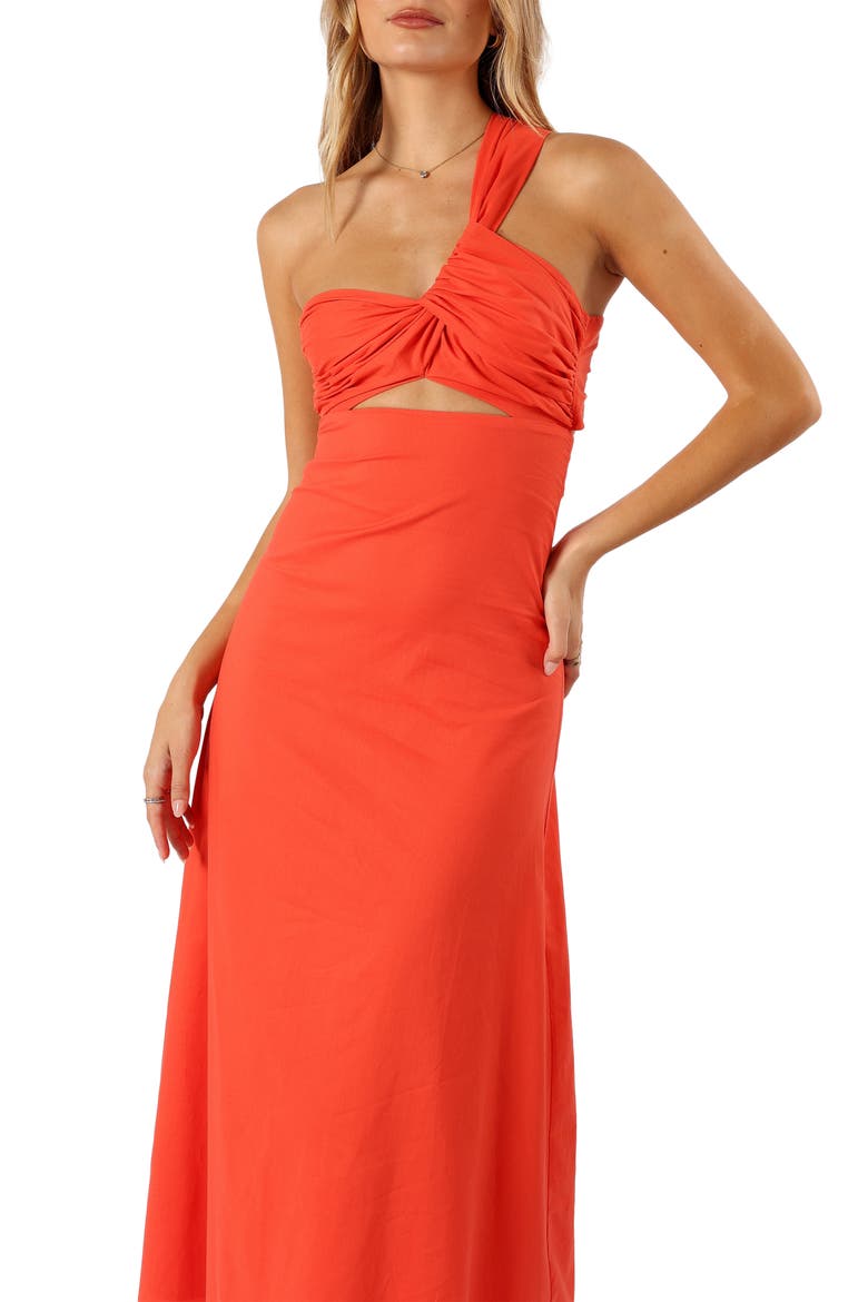 Luna One-Shoulder Cutout Maxi Dress, Alternate, color, TANGERINE