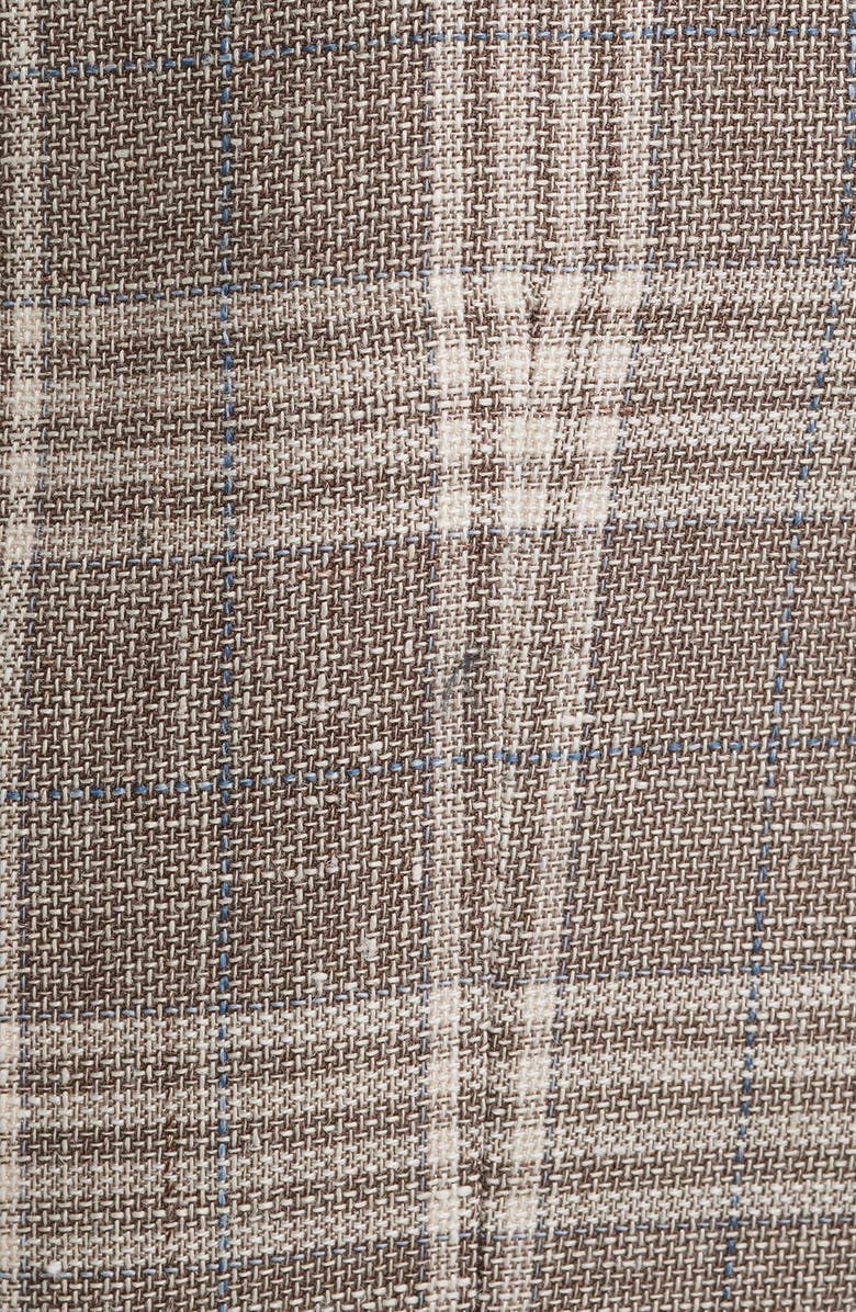 Nordstrom Henrik Trim Fit Plaid Slub Linen & Cotton Blend Sport Coat, Alternate, color, Tan Enzo Plaid