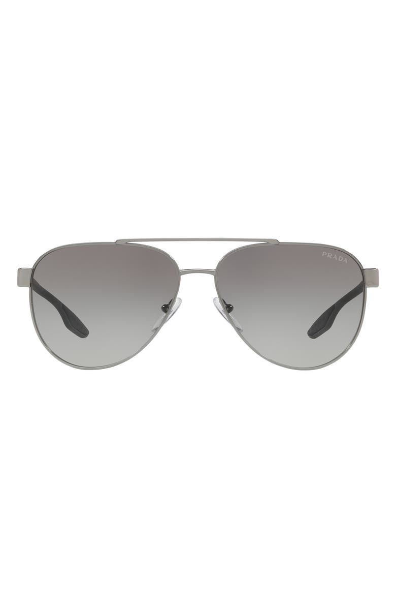 PRADA SPORT 58mm Gradient Pilot Sunglasses, Main, color, 