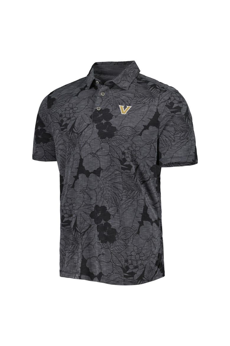 Men's Tommy Bahama Black Vanderbilt Commodores Miramar Blooms Polo, Alternate, color, Black