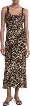 MANGO Animal Print Midi Dress