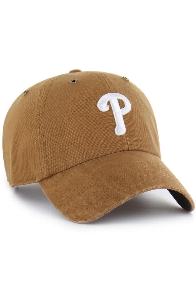 Men's Carhartt x '47  Brown Philadelphia Phillies Clean Up Adjustable Hat, Alternate, color, Brown