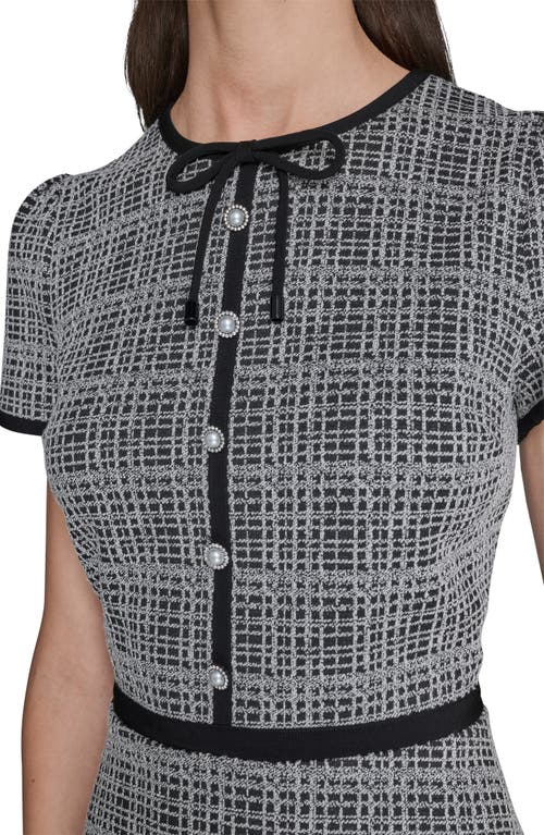 Karl Lagerfeld Paris Knit Jacquard Dress In Gray