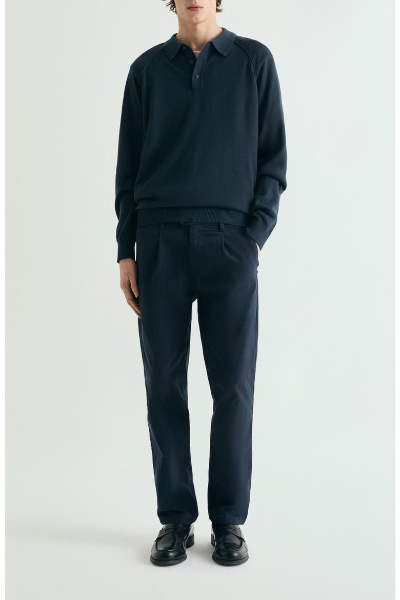 Raglan Polo Neck Sweater, Alternate, color, Navy