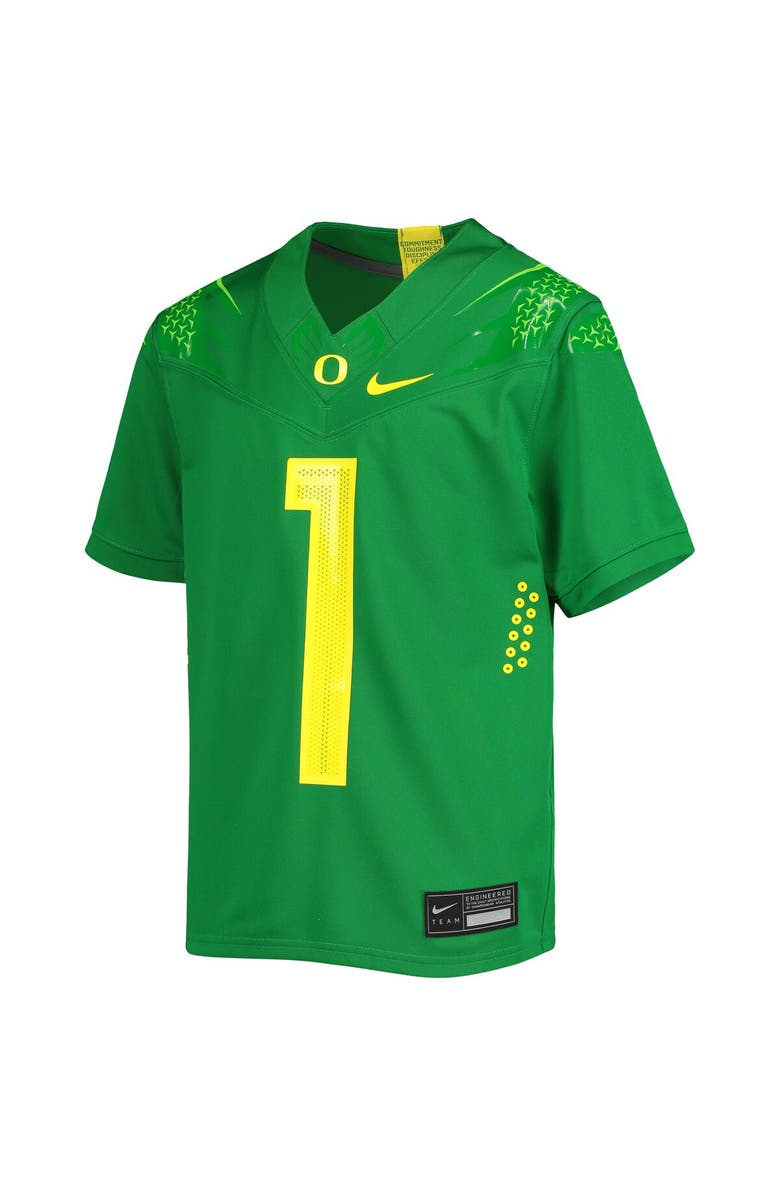 Nike Youth Nike #1 Green Oregon Ducks Untouchable Replica Football Jersey, Alternate, color, 