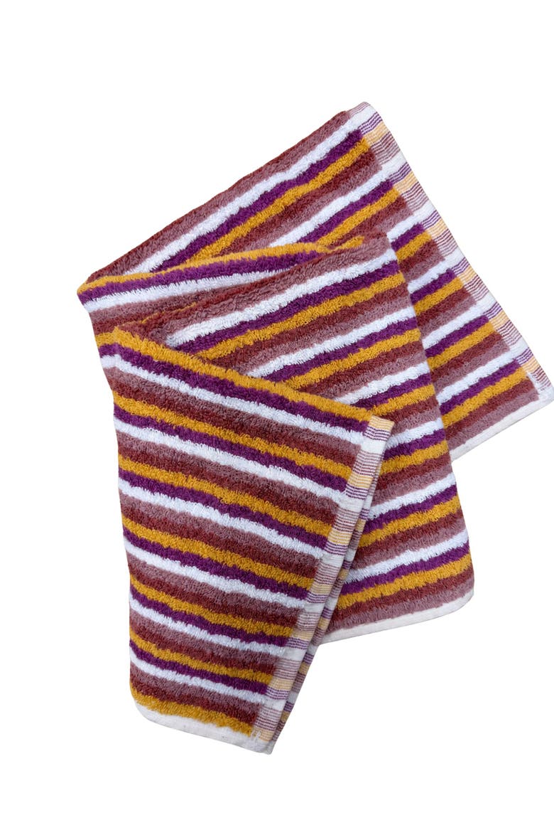 Striped Marseille Hand Towel, Main, color, Plum Orange Marseille